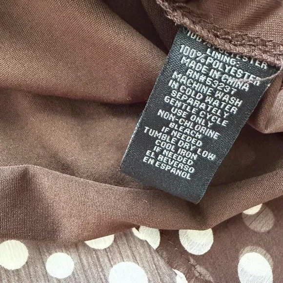 Vintage Y2K Brown Polka Dot Empire Waist Sundress Small Coquette Cottagecore - Picture 5 of 11